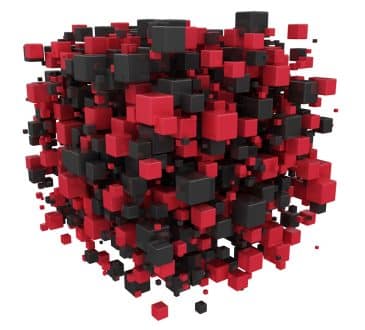 red and black 3d cubes
