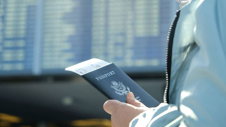 woman with a US passport